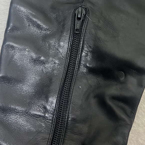 Stuart Weitzman Carnaby Black Leather Studded Over the Knee Heeled Boots Size 10 - Picture 6 of 12